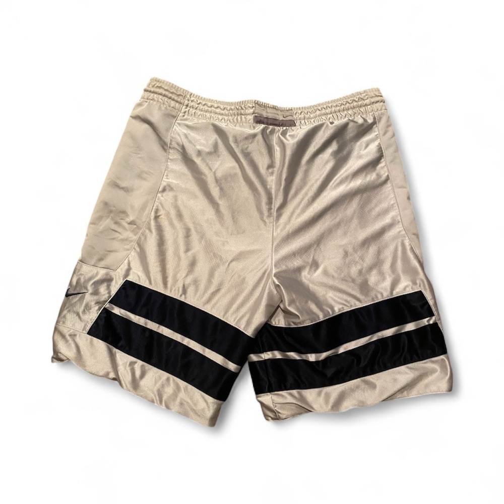 Super Rare Vintage Nike Basketball Dazzle Shorts Reversible Shiny White Black XL